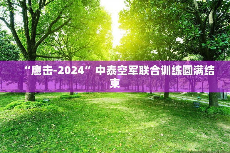 “鹰击-2024”中泰空军联合训练圆满结束