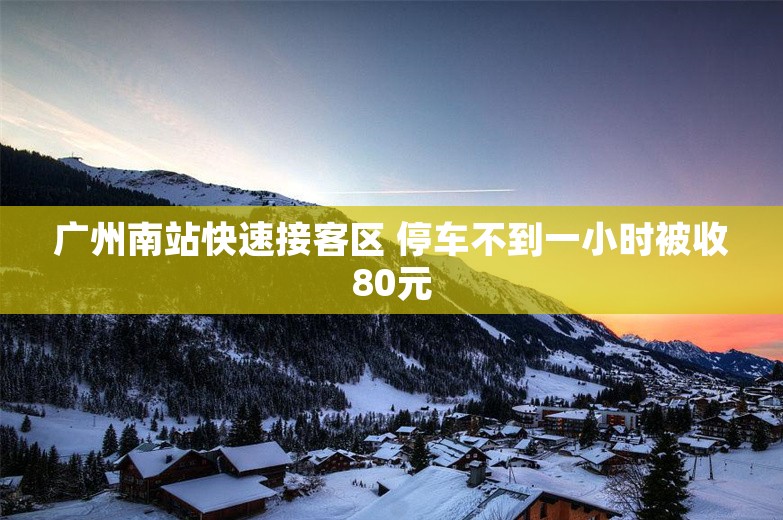 广州南站快速接客区 停车不到一小时被收80元