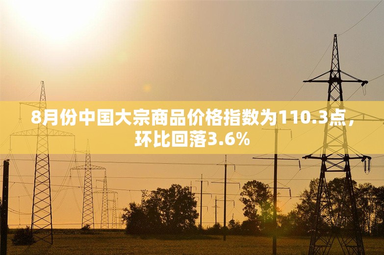 8月份中国大宗商品价格指数为110.3点，环比回落3.6%