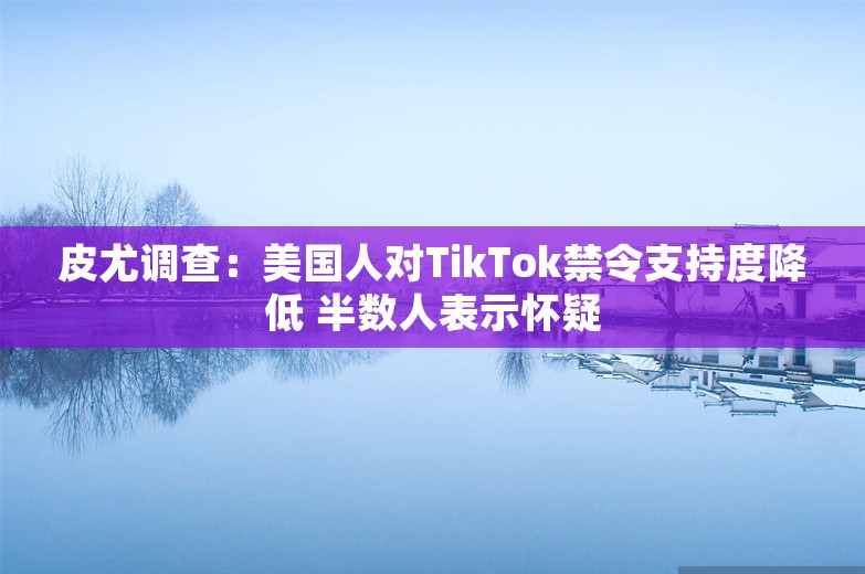 皮尤调查：美国人对TikTok禁令支持度降低 半数人表示怀疑