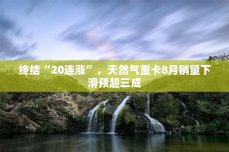 终结“20连涨”，天然气重卡8月销量下滑预超三成