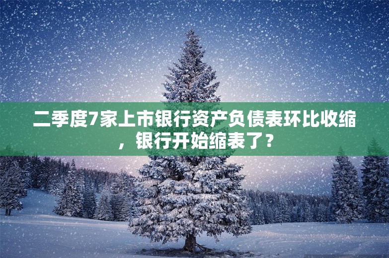 二季度7家上市银行资产负债表环比收缩，银行开始缩表了？