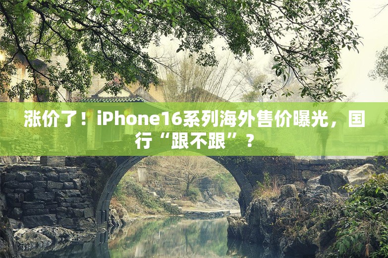 涨价了！iPhone16系列海外售价曝光，国行“跟不跟”？