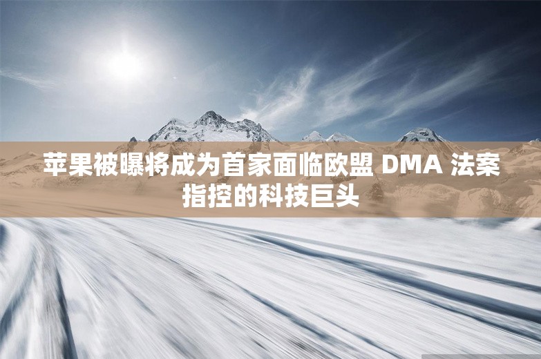 苹果被曝将成为首家面临欧盟 DMA 法案指控的科技巨头