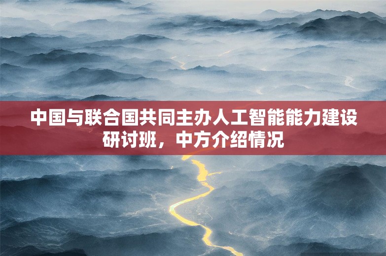 中国与联合国共同主办人工智能能力建设研讨班，中方介绍情况