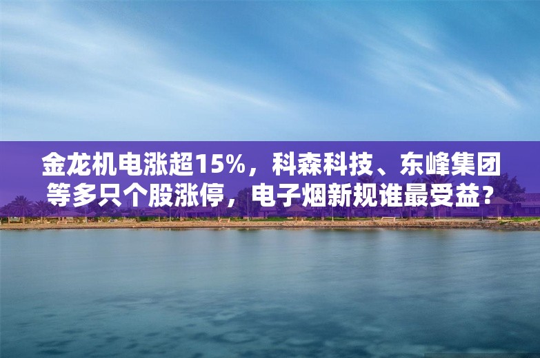 金龙机电涨超15%，科森科技、东峰集团等多只个股涨停，电子烟新规谁最受益？