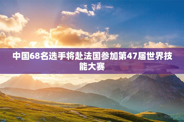 中国68名选手将赴法国参加第47届世界技能大赛