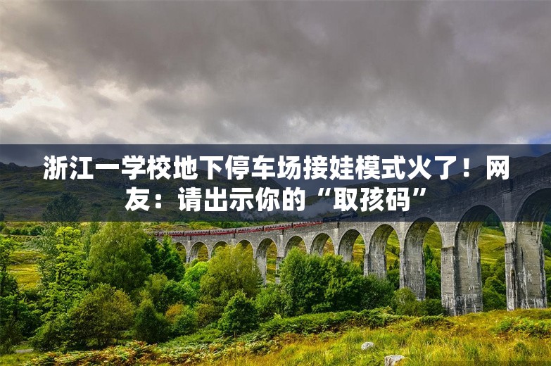 浙江一学校地下停车场接娃模式火了！网友：请出示你的“取孩码”