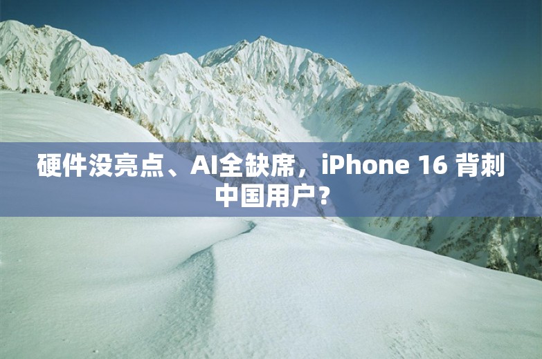 硬件没亮点、AI全缺席，iPhone 16 背刺中国用户？