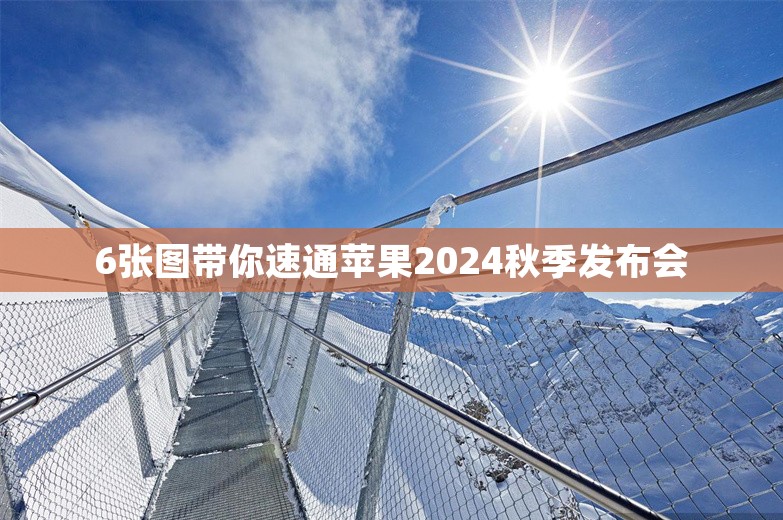 6张图带你速通苹果2024秋季发布会