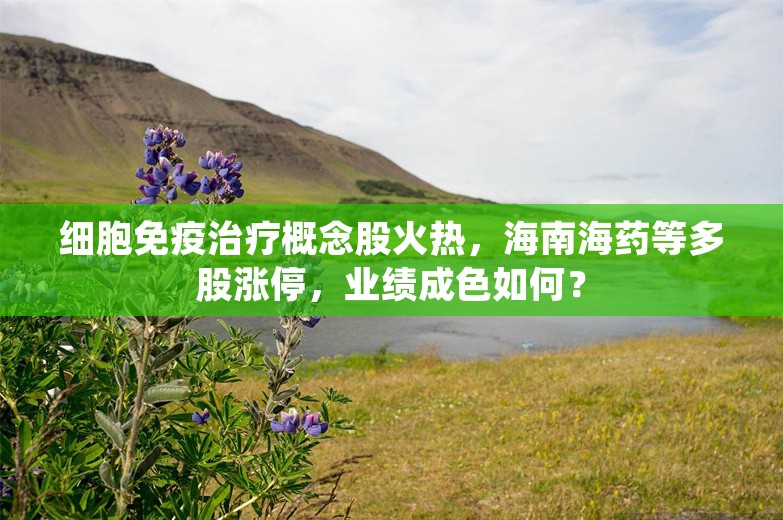 细胞免疫治疗概念股火热，海南海药等多股涨停，业绩成色如何？