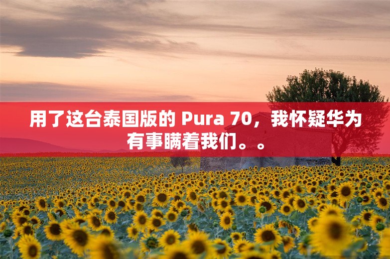 用了这台泰国版的 Pura 70，我怀疑华为有事瞒着我们。。