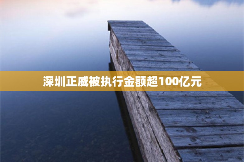 深圳正威被执行金额超100亿元