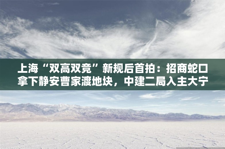 上海“双高双竞”新规后首拍：招商蛇口拿下静安曹家渡地块，中建二局入主大宁