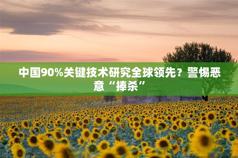 中国90%关键技术研究全球领先？警惕恶意“捧杀”