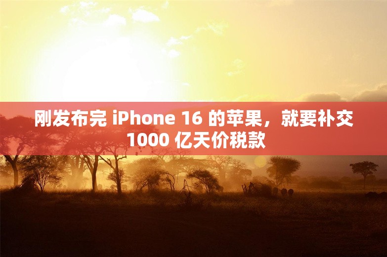 刚发布完 iPhone 16 的苹果，就要补交 1000 亿天价税款