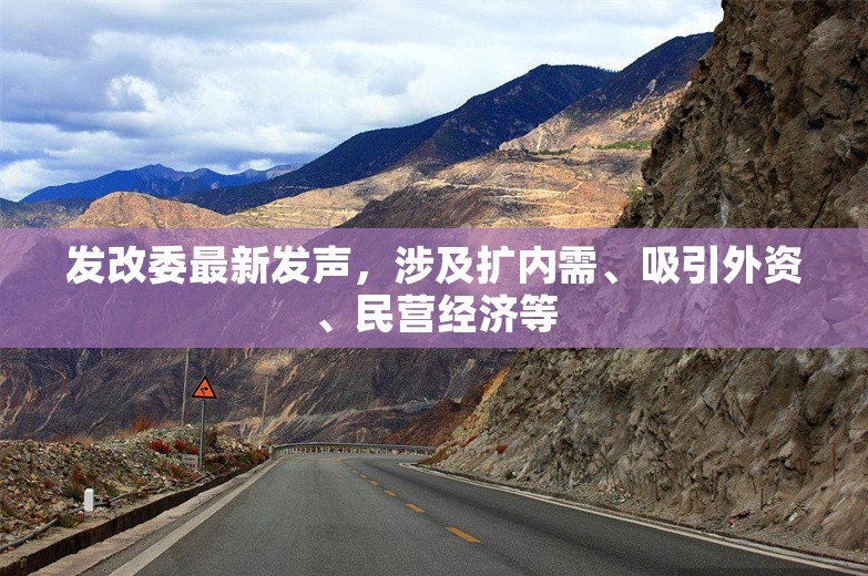 发改委最新发声，涉及扩内需、吸引外资、民营经济等