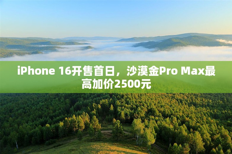 iPhone 16开售首日，沙漠金Pro Max最高加价2500元