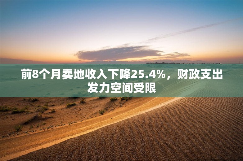 前8个月卖地收入下降25.4%，财政支出发力空间受限