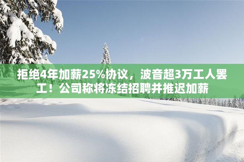 拒绝4年加薪25%协议，波音超3万工人罢工！公司称将冻结招聘并推迟加薪