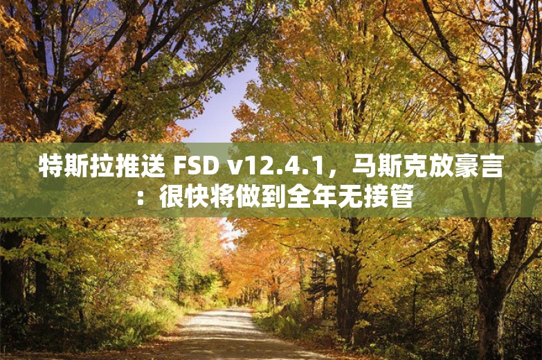 特斯拉推送 FSD v12.4.1，马斯克放豪言：很快将做到全年无接管