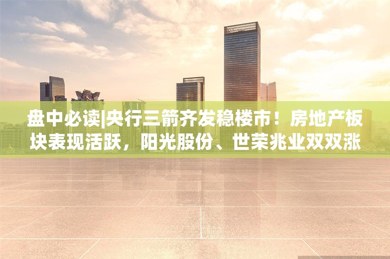 盘中必读|央行三箭齐发稳楼市！房地产板块表现活跃，阳光股份、世荣兆业双双涨停