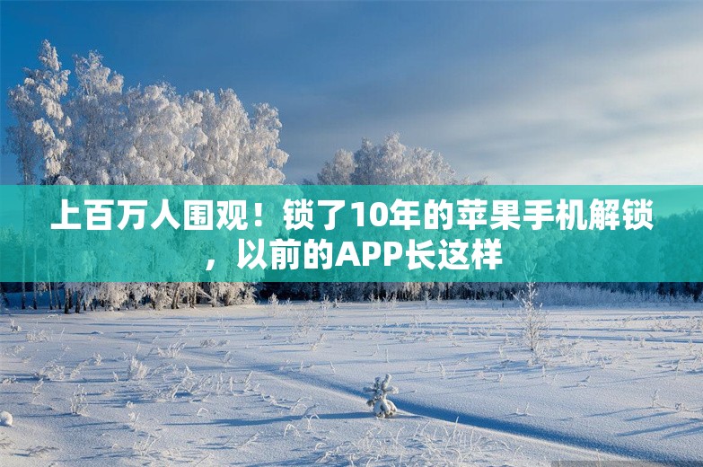 上百万人围观！锁了10年的苹果手机解锁，以前的APP长这样