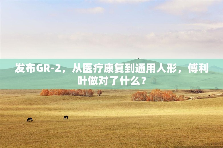 发布GR-2，从医疗康复到通用人形，傅利叶做对了什么？