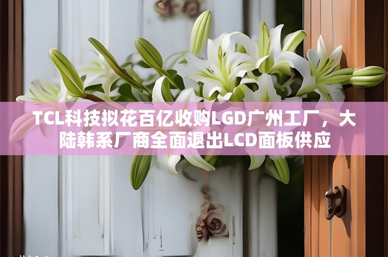 TCL科技拟花百亿收购LGD广州工厂，大陆韩系厂商全面退出LCD面板供应