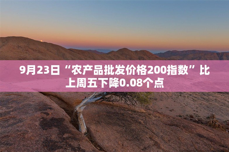 9月23日“农产品批发价格200指数”比上周五下降0.08个点