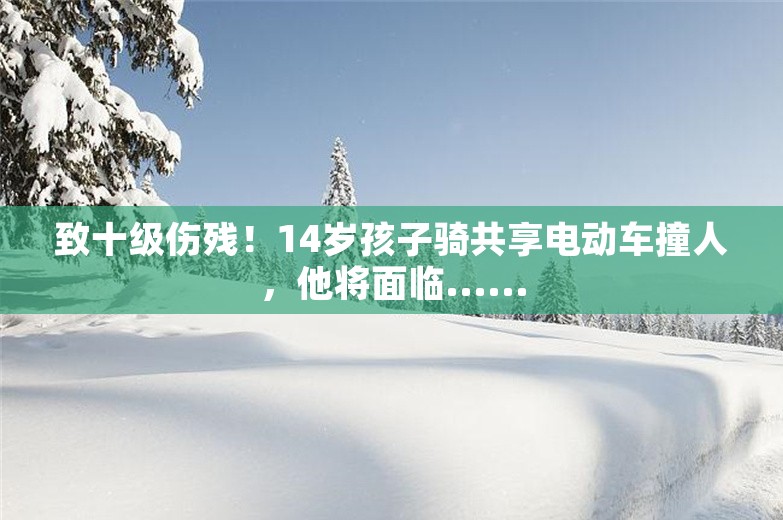 致十级伤残！14岁孩子骑共享电动车撞人，他将面临......