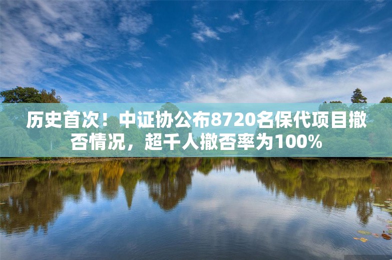 历史首次！中证协公布8720名保代项目撤否情况，超千人撤否率为100%