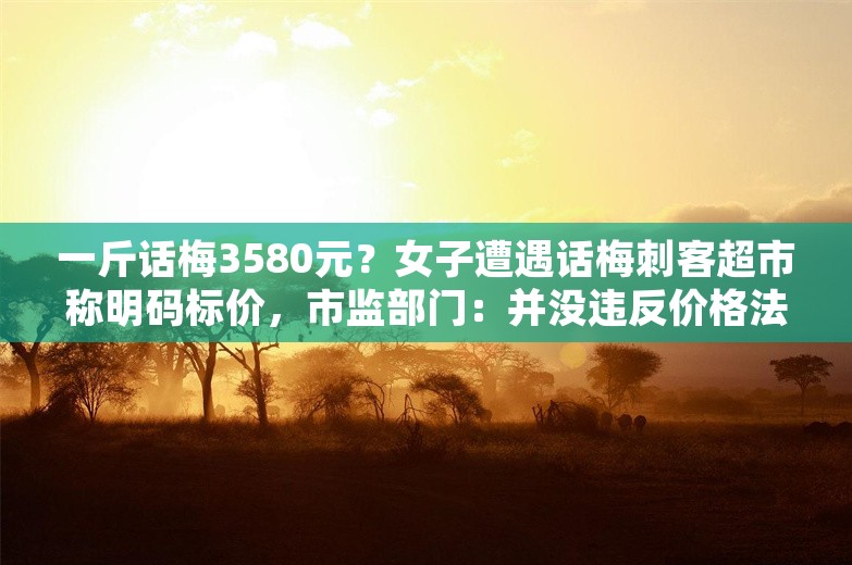 一斤话梅3580元？女子遭遇话梅刺客超市称明码标价，市监部门：并没违反价格法