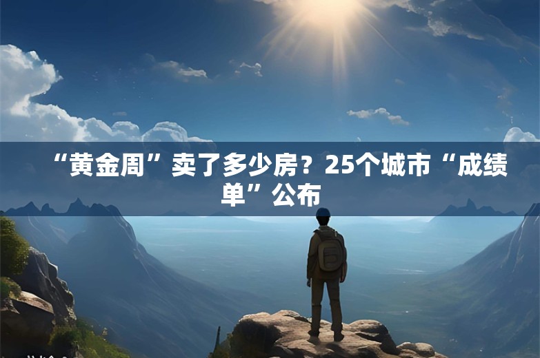 “黄金周”卖了多少房？25个城市“成绩单”公布