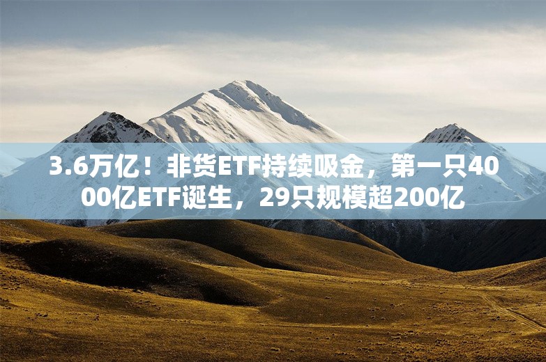 3.6万亿！非货ETF持续吸金，第一只4000亿ETF诞生，29只规模超200亿