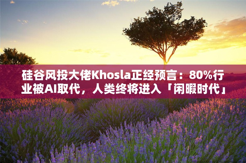 硅谷风投大佬Khosla正经预言：80%行业被AI取代，人类终将进入「闲暇时代」