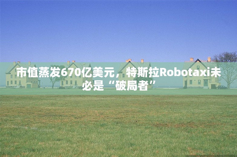 市值蒸发670亿美元，特斯拉Robotaxi未必是“破局者”