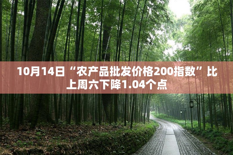 10月14日“农产品批发价格200指数”比上周六下降1.04个点