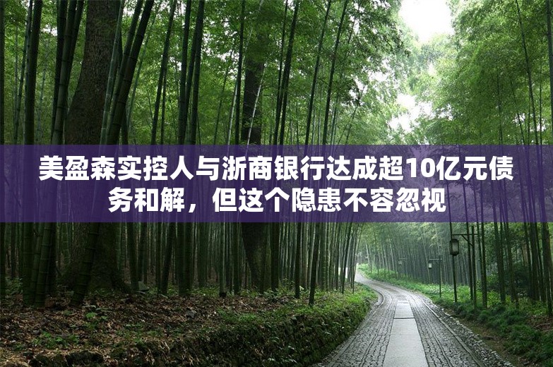 美盈森实控人与浙商银行达成超10亿元债务和解，但这个隐患不容忽视