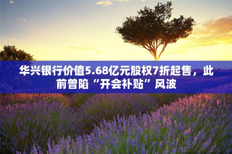 华兴银行价值5.68亿元股权7折起售，此前曾陷“开会补贴”风波