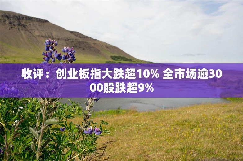 收评：创业板指大跌超10% 全市场逾3000股跌超9%