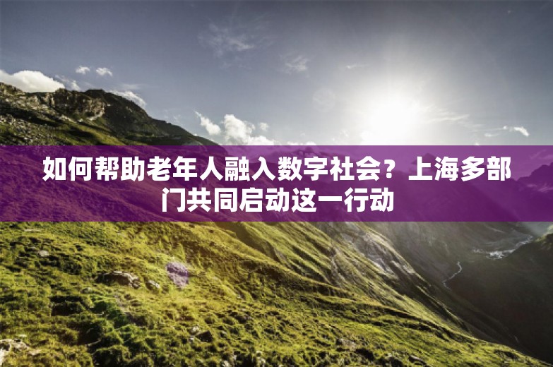 如何帮助老年人融入数字社会？上海多部门共同启动这一行动