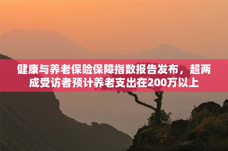 健康与养老保险保障指数报告发布，超两成受访者预计养老支出在200万以上