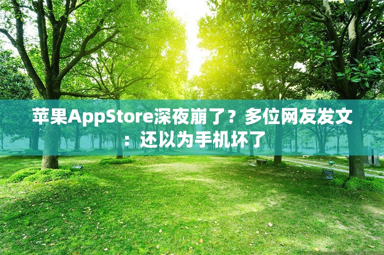 苹果AppStore深夜崩了？多位网友发文：还以为手机坏了