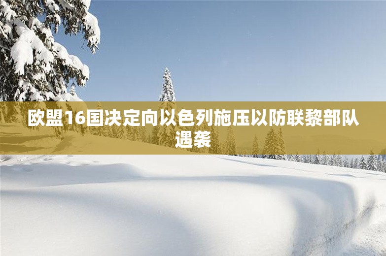 欧盟16国决定向以色列施压以防联黎部队遇袭