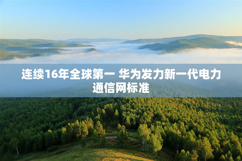 连续16年全球第一 华为发力新一代电力通信网标准