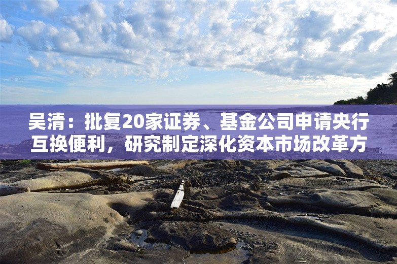 吴清：批复20家证券、基金公司申请央行互换便利，研究制定深化资本市场改革方案