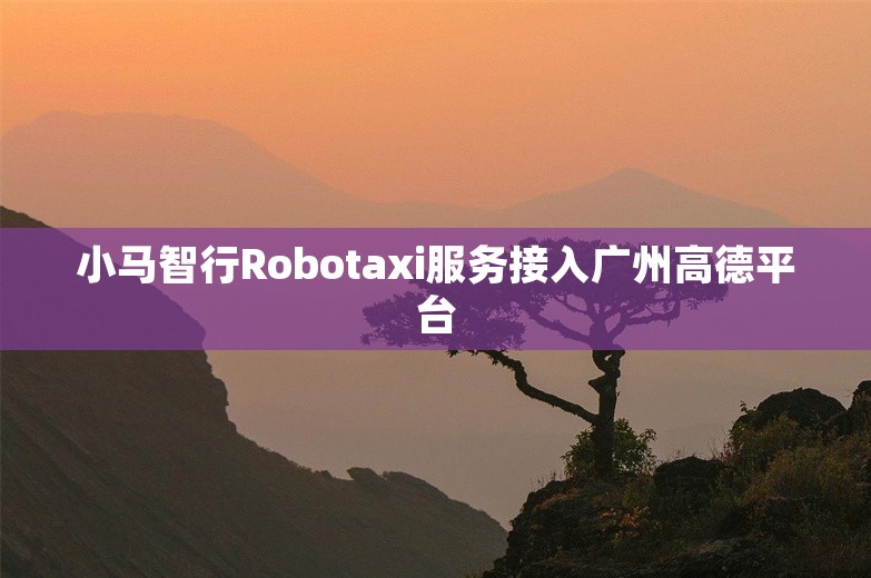 小马智行Robotaxi服务接入广州高德平台