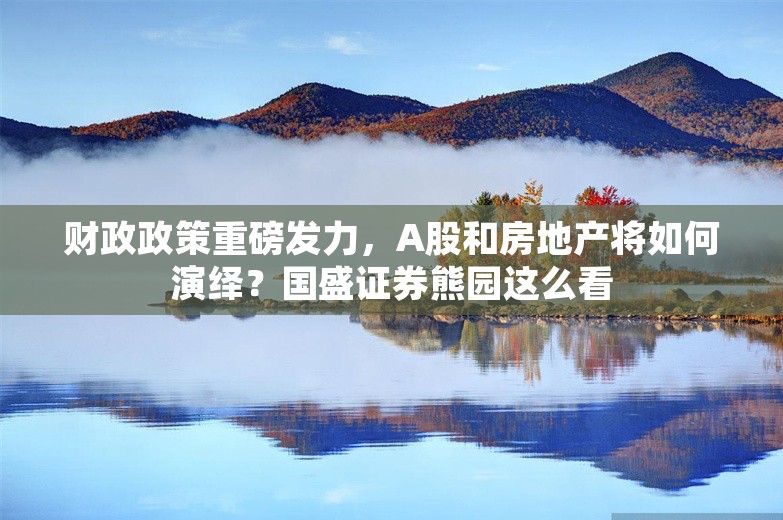 财政政策重磅发力，A股和房地产将如何演绎？国盛证券熊园这么看