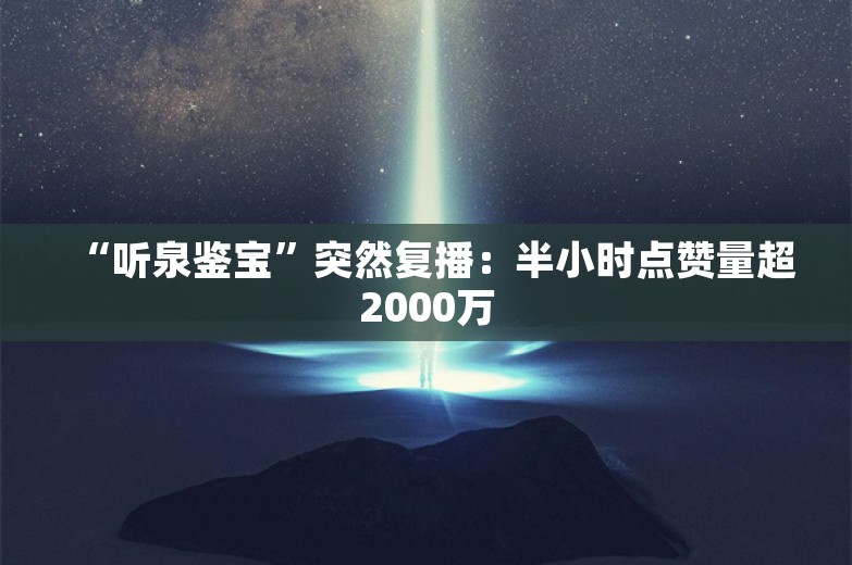 “听泉鉴宝”突然复播：半小时点赞量超2000万